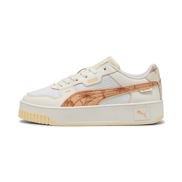 PUMA Women's Puma Carina Street Lux Crafted Flowers Sneakers, White, Size 40, Shoes