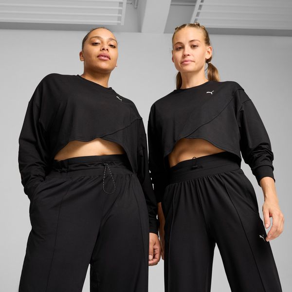 PUMA Women's Puma CLOUDSPUN Crossover Crew, Black, Size L, Clothing