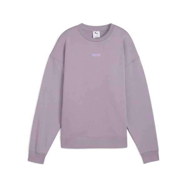 PUMA Women's Puma Elevated Essentials Crew Shirt Sweat Comfort, Purple, Size XL, Clothing