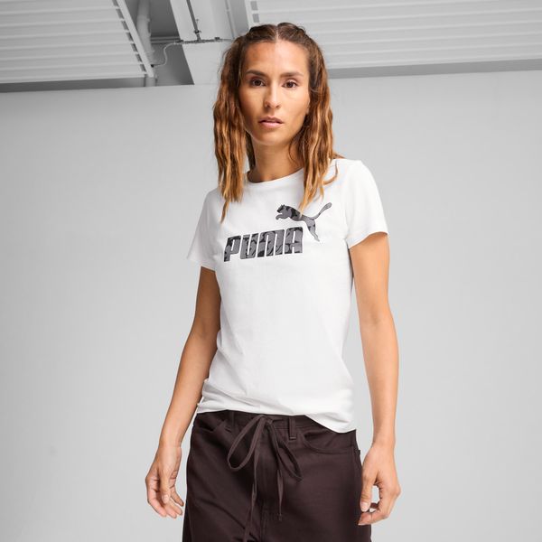 PUMA Women's Puma ESS NATURE 2.0 T-Shirt, White, Size M, Clothing