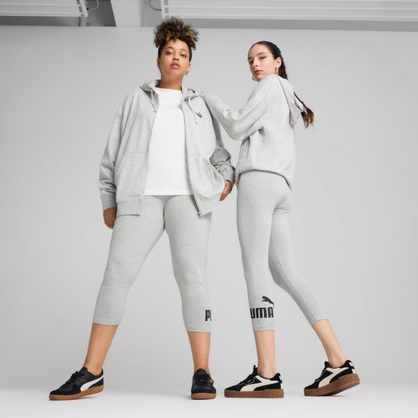 PUMA Women's Puma ESS No. 1 Logo 3/4 Leggings, Gray, Size XL, Clothing