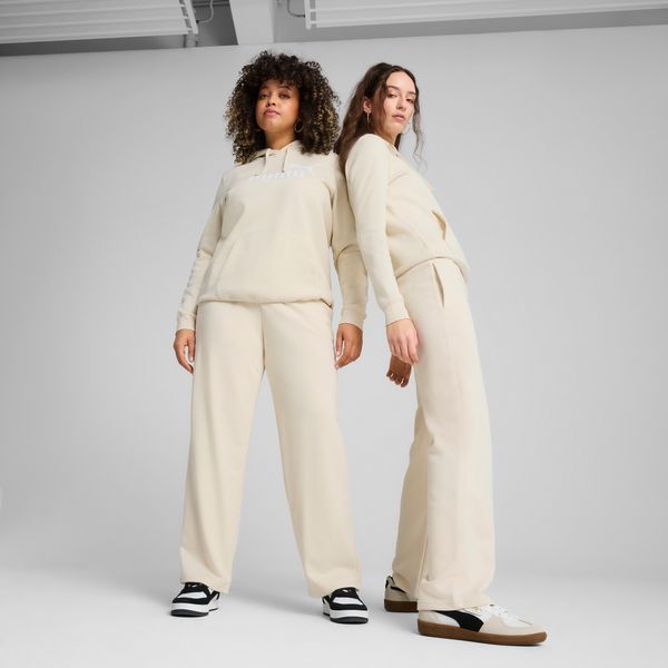 PUMA Women's Puma ESS Small No. 1 Logo Comfort Straight Pants, White, Size S, Women