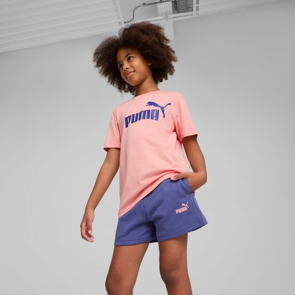 PUMA Women's Puma Essentials No. 1 Logo Tee and Shorts Set Youth, Pink, Size 13-14Y, Clothing