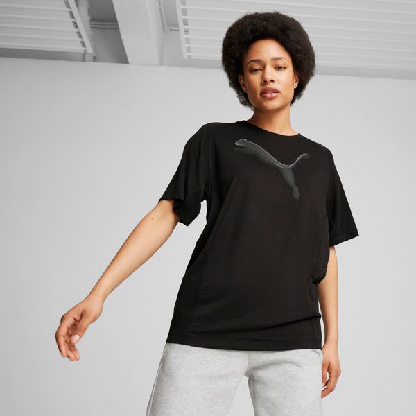 PUMA Women's Puma EVOSTRIPE T-Shirt, Black, Size XS, Clothing