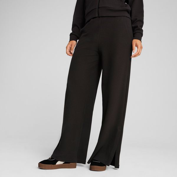 PUMA Women's Puma HER Comfort High-Waist Straight Pants, Black, Size S, Clothing