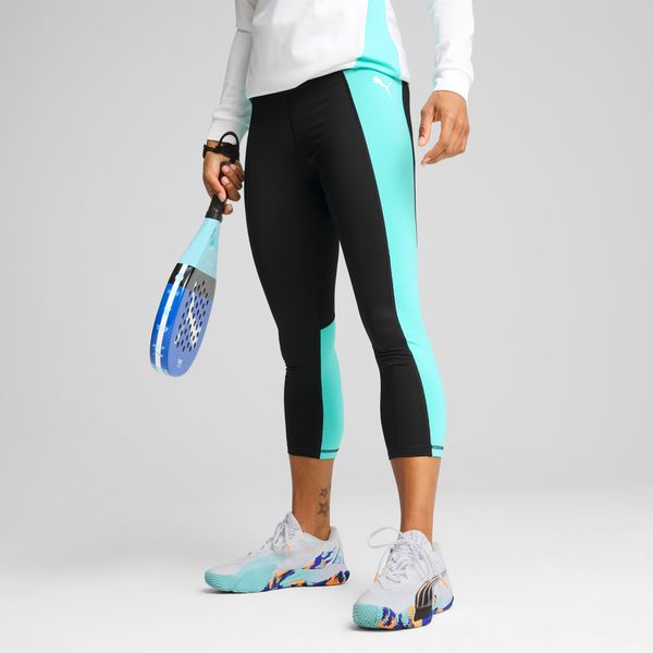PUMA Women's Puma INDIVIDUAL 3/4 Padel Tights, Black, Size L, Clothing