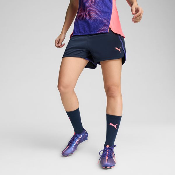 PUMA Women's Puma individual BLAZE Shorts, Blue, Size M, Clothing