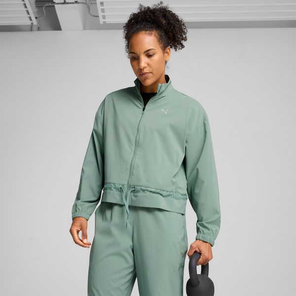 PUMA Women's Puma LACE Woven Jacket, Green, Size XS, Clothing