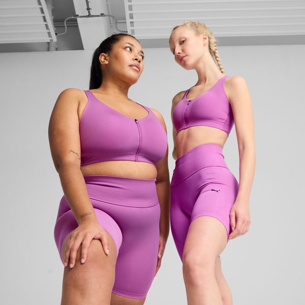 PUMA Women's Puma PWR SHAPELUXE Training Bra, Purple, Size L, Clothing
