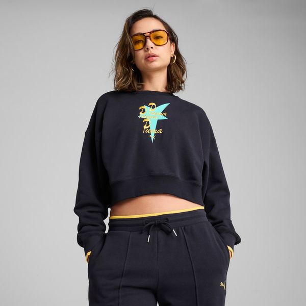 PUMA Women's Puma ROAD TO UNITY Oversized Graphic Crew, Blue, Size L, Clothing