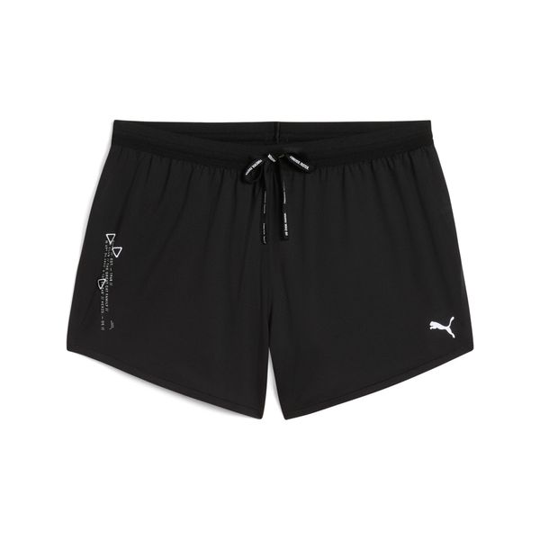 PUMA Women's Puma RUN Knit 3" Split Shorts, Black, Size M, Sports