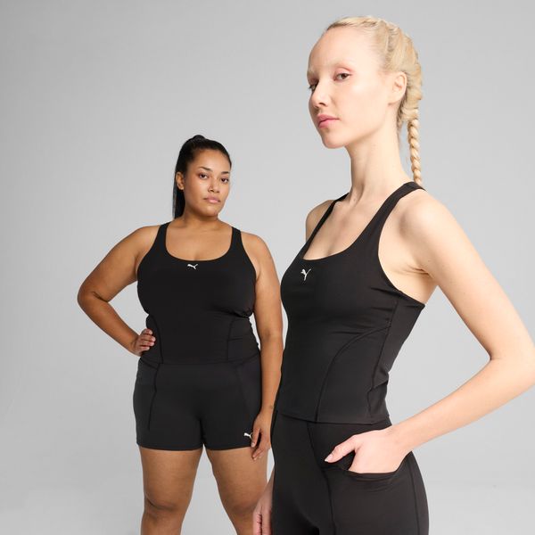 PUMA Women's Puma SHAPELUXE 2-in-1 Tank, Black, Size M, Clothing
