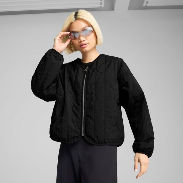 PUMA Women's Puma WARDROBE ESS Relaxed Reversible Liner Jacket, Black, Size M, Clothing