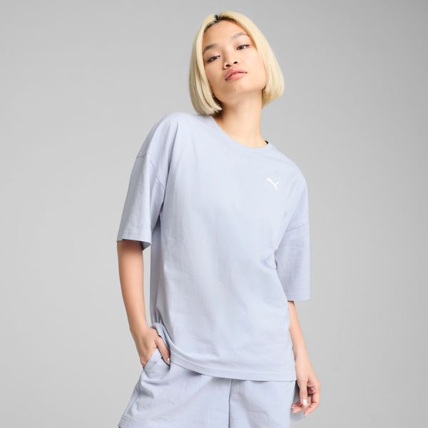 PUMA Women's Puma WARDROBE Essentials Oversized T-Shirt, Blue, Size XL, Clothing