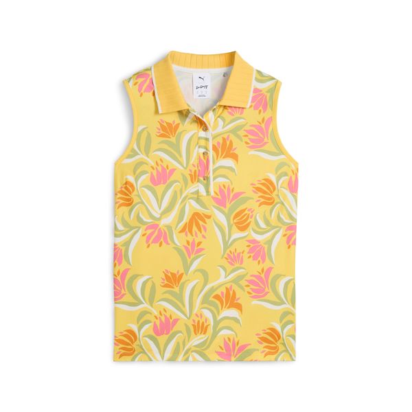 PUMA Women's Puma x DANI DAZEY Sleeveless Polo T-Shirt, Yellow T-Shirt, Size XXL T-Shirt, Clothing
