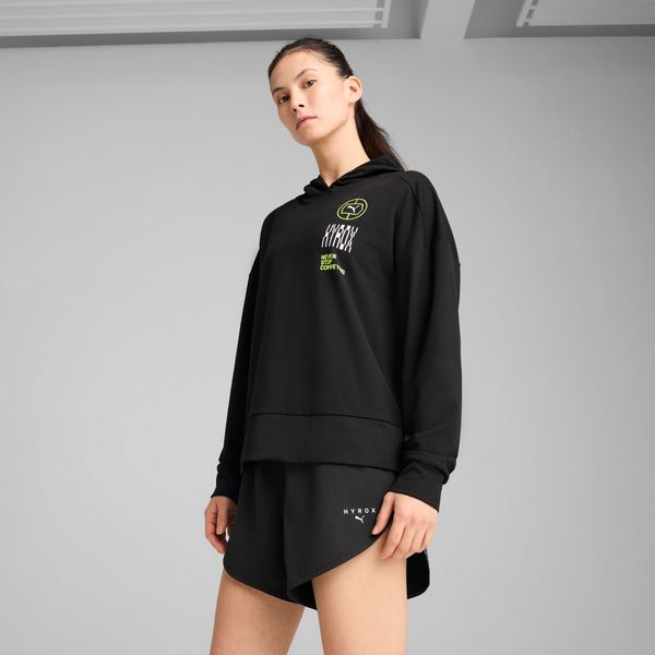 PUMA Women's Puma x HYROX CLOUDSPUN Hoodie, Black, Size 3XL, Clothing