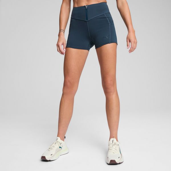 PUMA Women's Puma x PAMELA REIF Zip Shorts, Blue, Size XL, Clothing