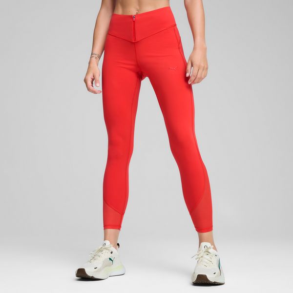 PUMA Women's Puma x PAMELA REIF Zip Tights, Red, Size M, Clothing