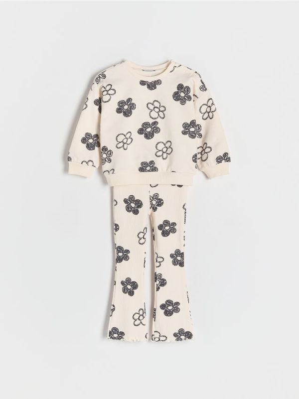 Reserved Reserved - BABIES` BLOUSE & TROUSERS - krem