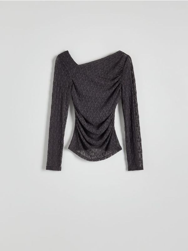 Reserved Reserved - Bluza asimetričnog izreza - boja antracita