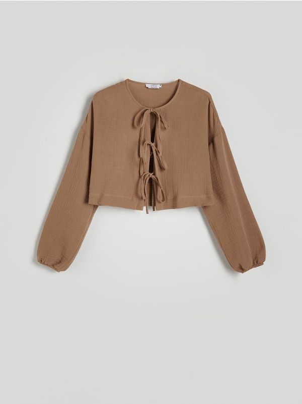 Reserved Reserved - Bluza na vezanje - zlatnosmeđe