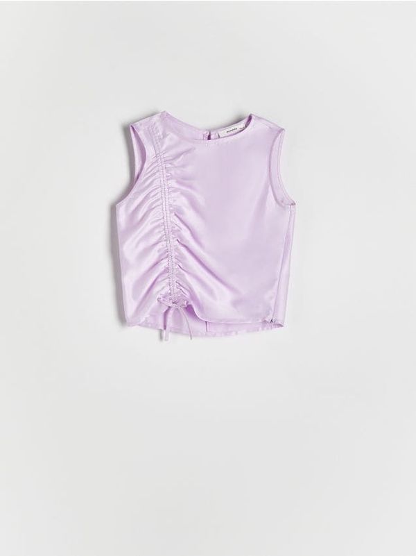Reserved Reserved - Bluza s naborima - boja lavande