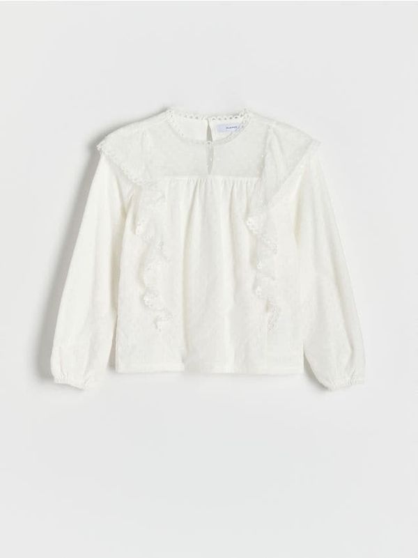 Reserved Reserved - Bluza s volanima - krem