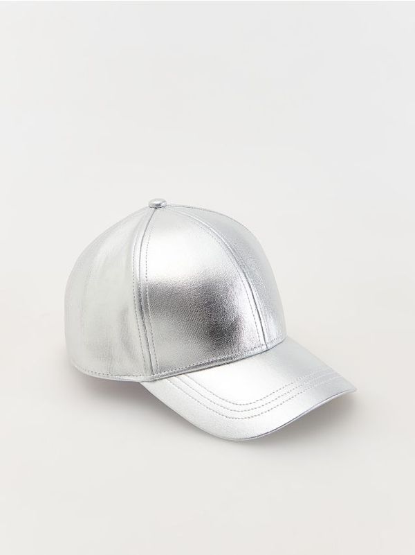 Reserved Reserved - GIRLS` PEAKED CAP - srebrna