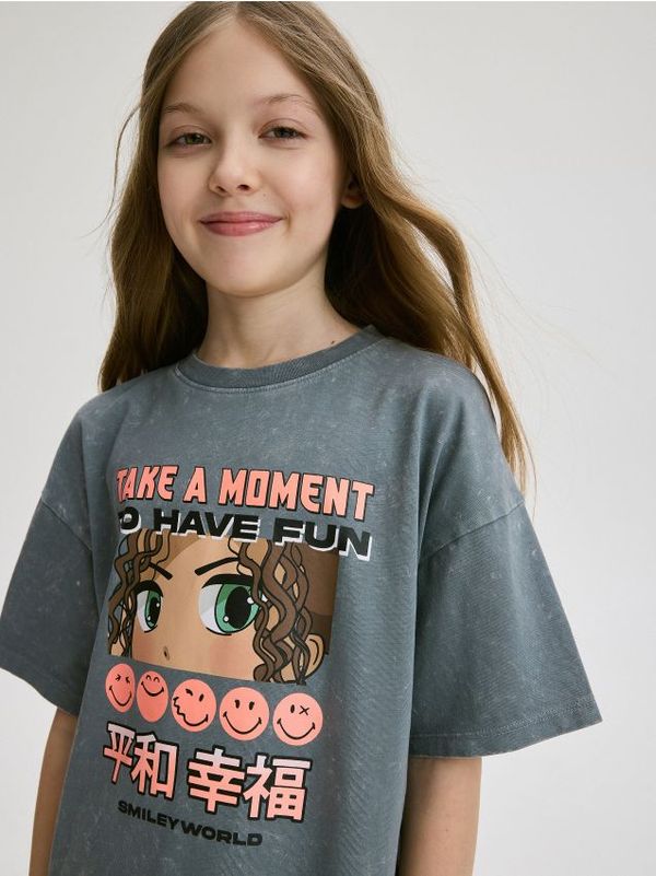 Reserved Reserved - GIRLS` T-SHIRT - boja lavande
