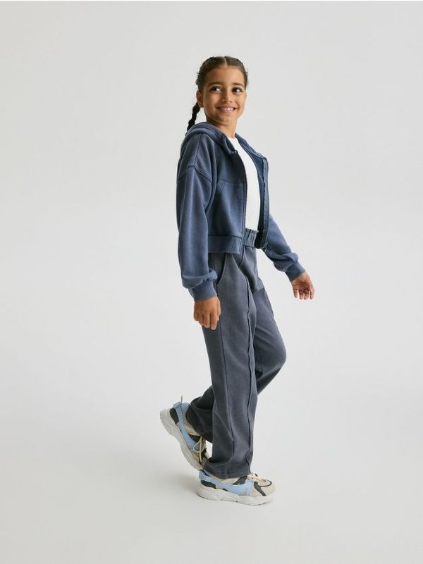 Reserved Reserved - GIRLS` TROUSERS - mornarsko plava