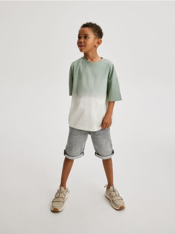 Reserved Reserved - Jogger kratke hlače od trapera - light grey