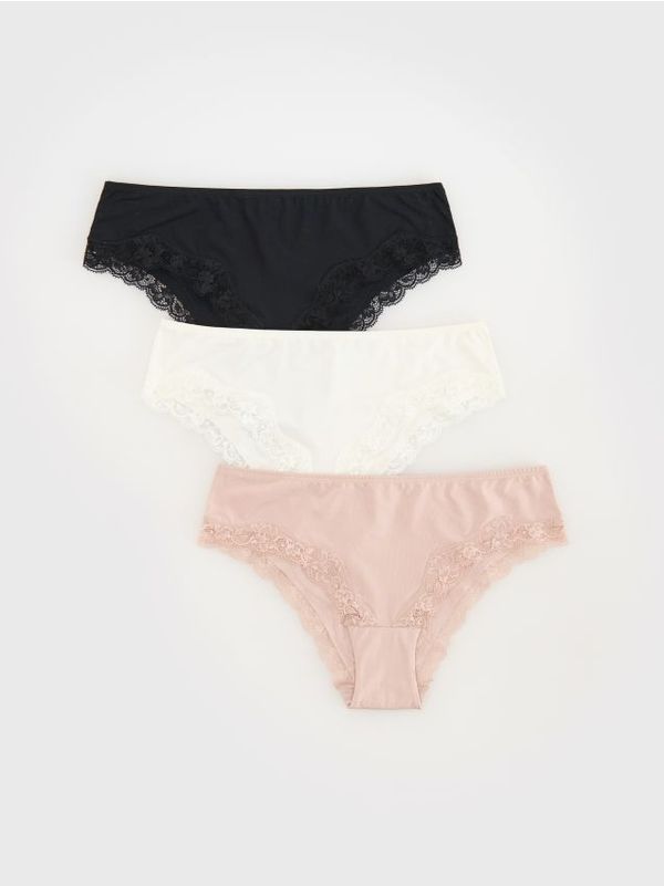 Reserved Reserved - Komplet od 3 para bikini gaćica - krem