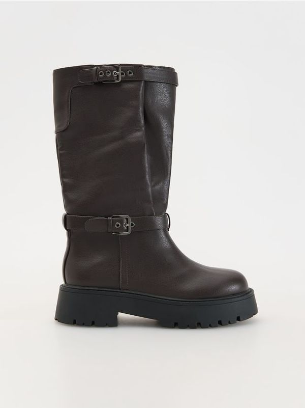 Reserved Reserved - LADIES` BOOTS - tamnosmeđe
