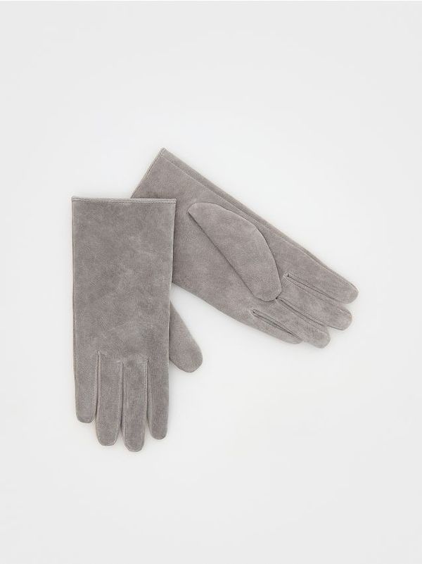 Reserved Reserved - LADIES` GLOVES - smeđesivo