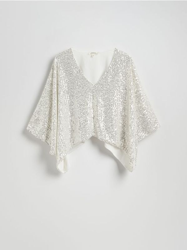 Reserved Reserved - LADIES` PONCHO - bijela