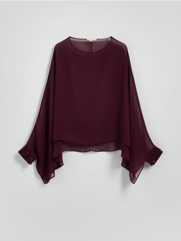 Reserved Reserved - LADIES` PONCHO - boja mahagonija