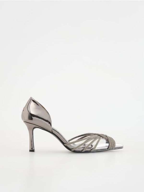 Reserved Reserved - LADIES` PUMPS - srebrna