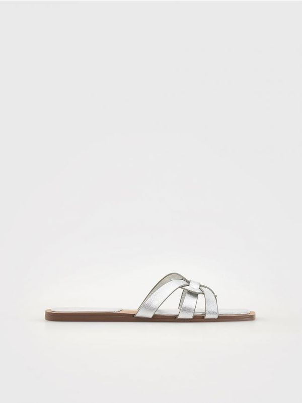 Reserved Reserved - LADIES` SLIDES - srebrna