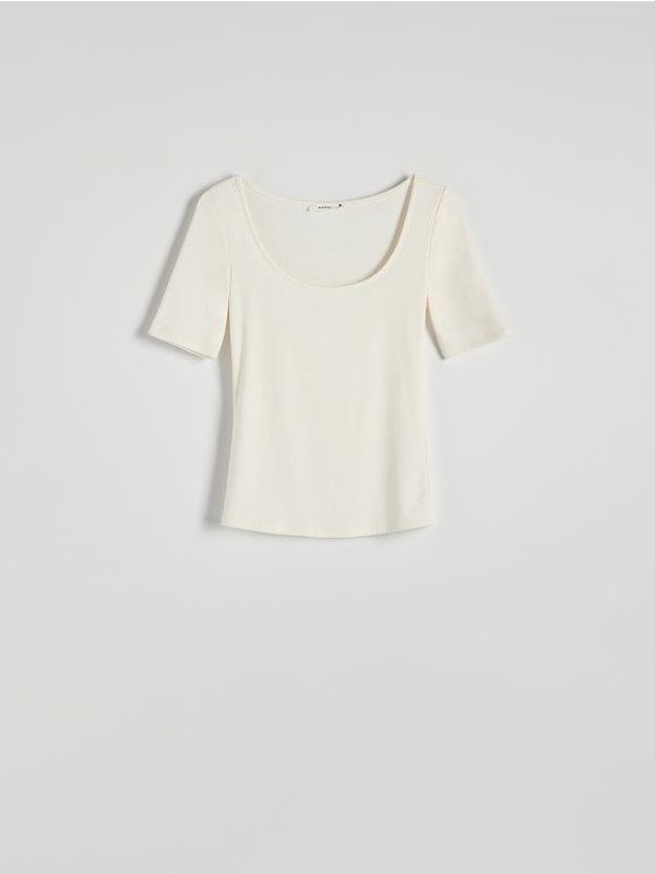 Reserved Reserved - LADIES` T-SHIRT - krem