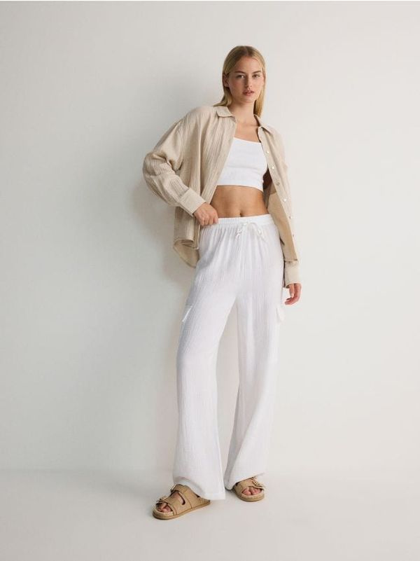 Reserved Reserved - LADIES` TROUSERS - bijela