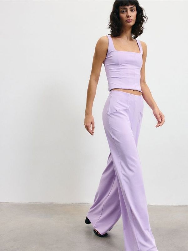 Reserved Reserved - LADIES` TROUSERS - boja lavande