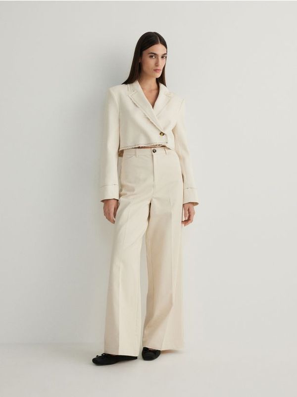 Reserved Reserved - LADIES` TROUSERS - krem