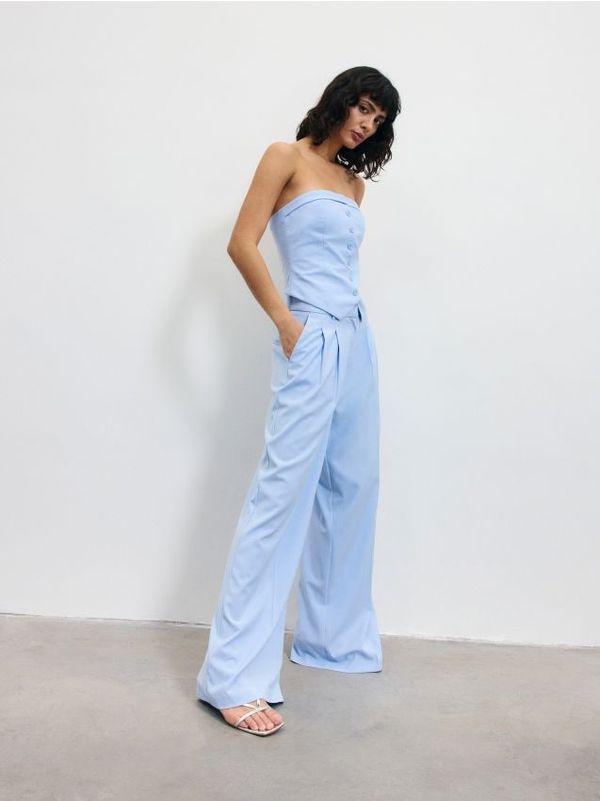 Reserved Reserved - LADIES` TROUSERS - svjetloplavo