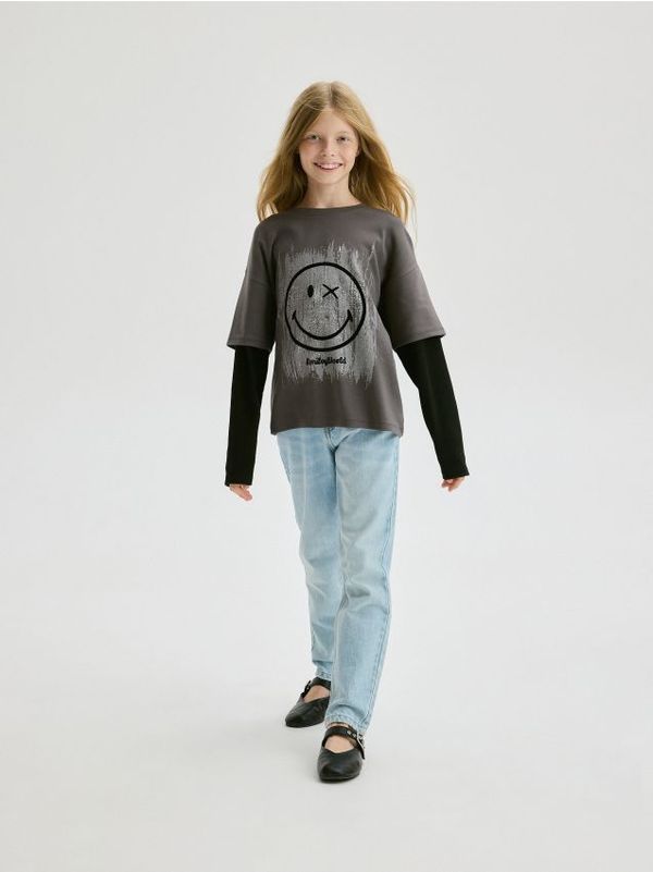 Reserved Reserved - Majica dugih rukava SmileyWorld® - tamnosivo