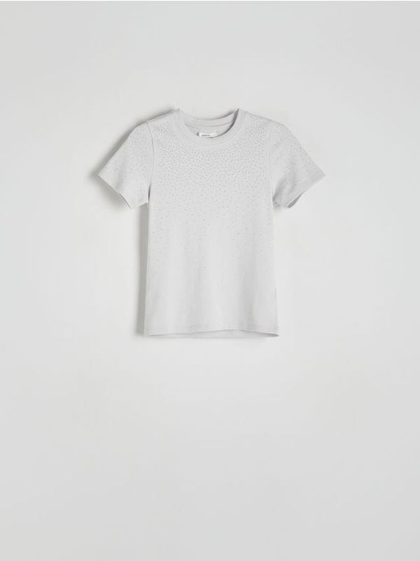 Reserved Reserved - Majica kratkih rukava od mješavine modalnih vlakana - light grey