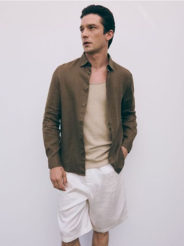Reserved Reserved - MEN`S SHORTS & BELT - bež