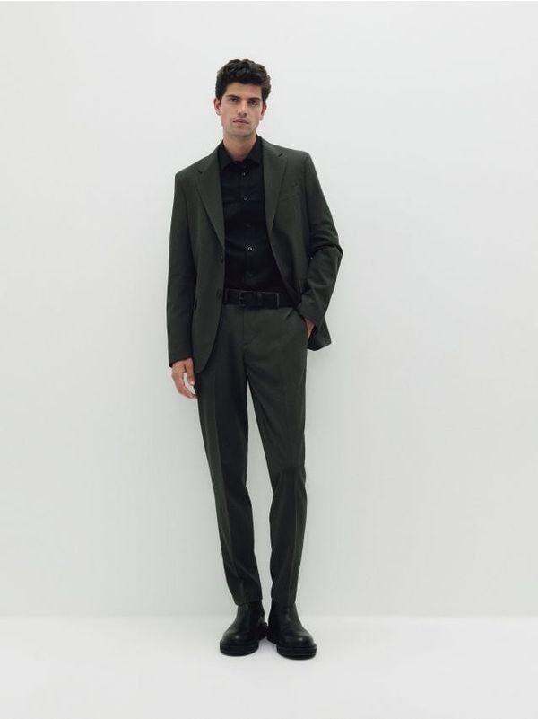 Reserved Reserved - MEN`S TROUSERS - tamnozeleno
