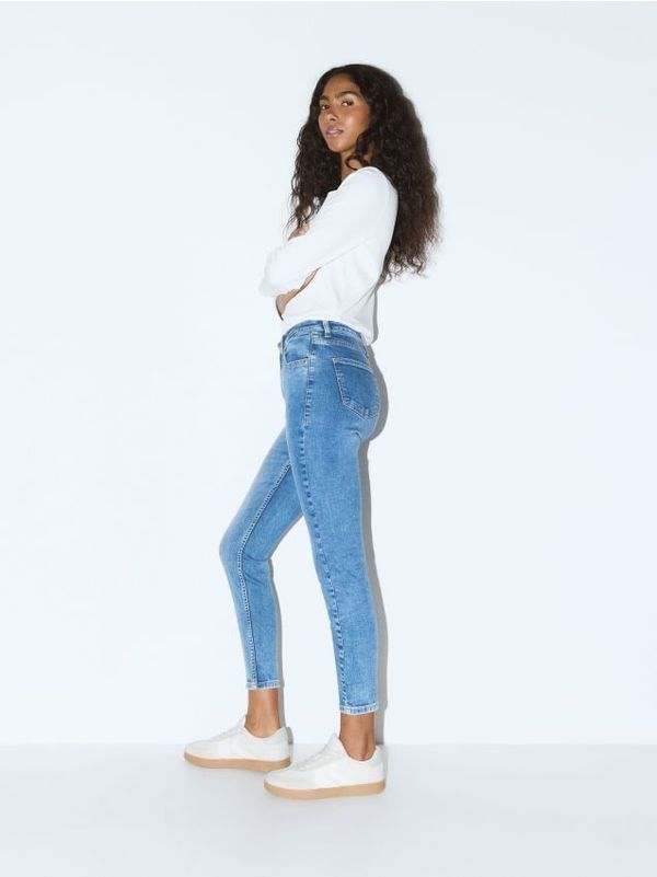 Reserved Reserved - Mid rise slim traperice - plava