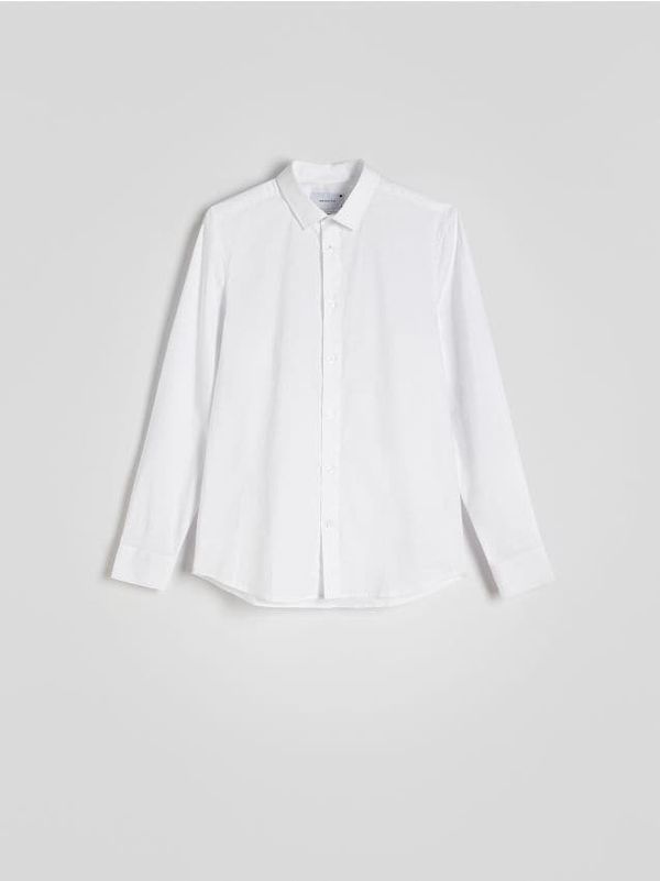 Reserved Reserved - Obična slim fit košulja - bijela