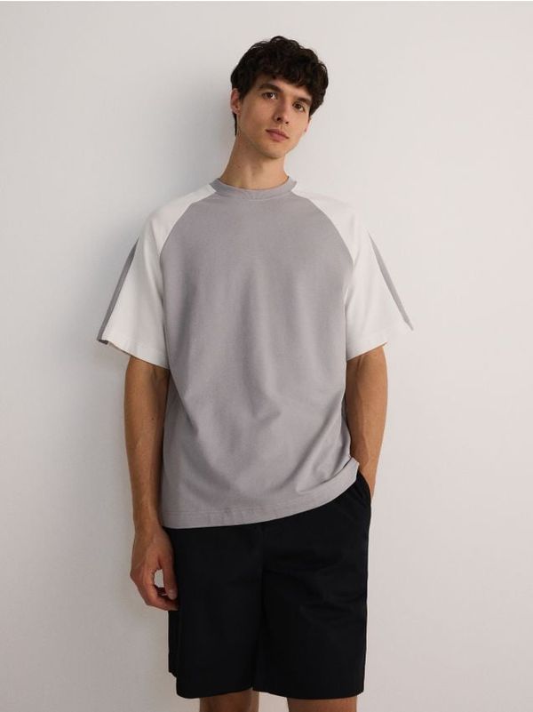 Reserved Reserved - Predimenzionirana majica kratkih raglan rukava - svijetlo siva